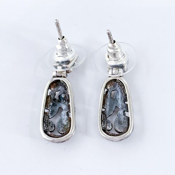 Vintage Thailand SX Sterling Silver 925 2cm Scroll Drop Earrings - Picture 7 of 9